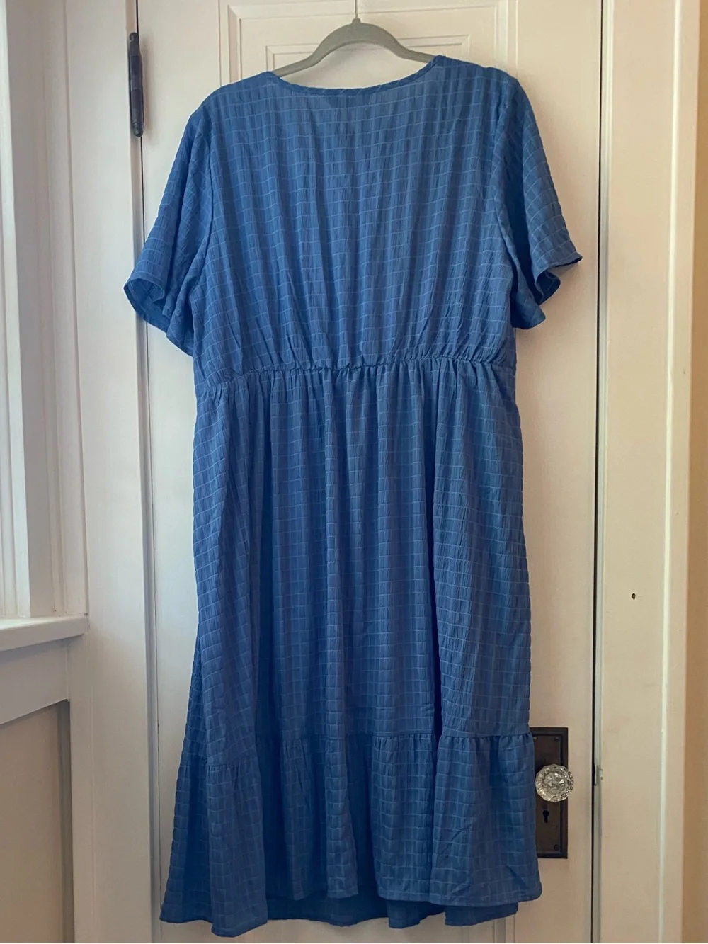Bloomchic blue windowpane tonal dress size 14 - 16 comfy stretchy - Picture 8 of 8